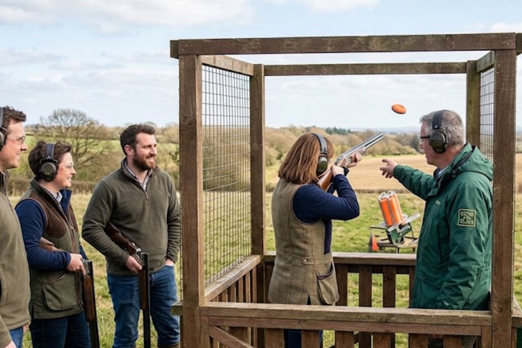 Beginner clay pigeon shooting experience in Cambridgeshire with instructor